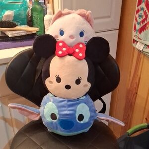 Disney Plush Trio - Pink, Black, and Blue Characters
